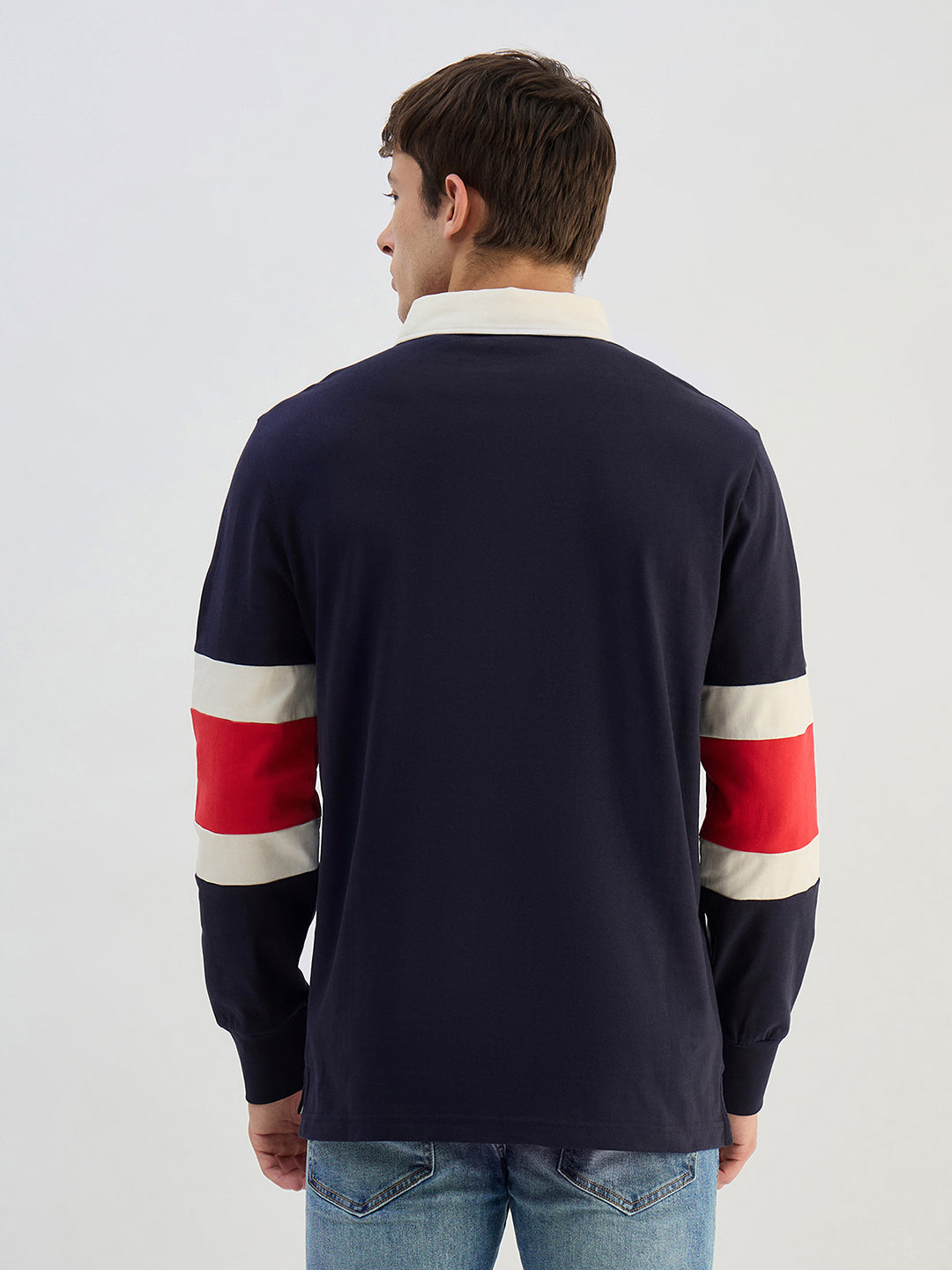 Gant Men Navy Blue Logo Pure Cotton Collared Ruggers