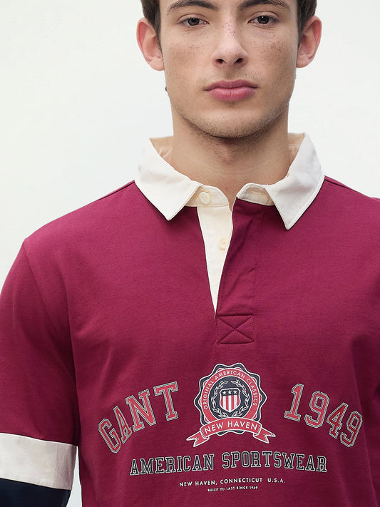 GANT Men Red Logo Regular Fit Polo T-Shirt