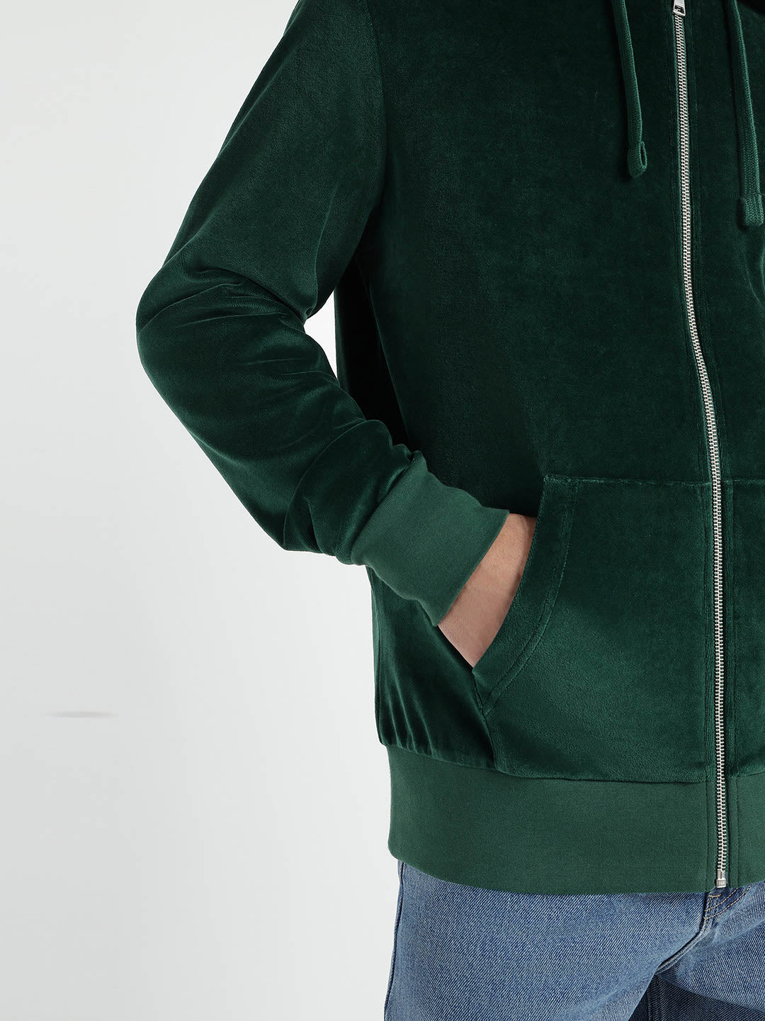 Gant Men Green Printed Hooded Sweatshirt