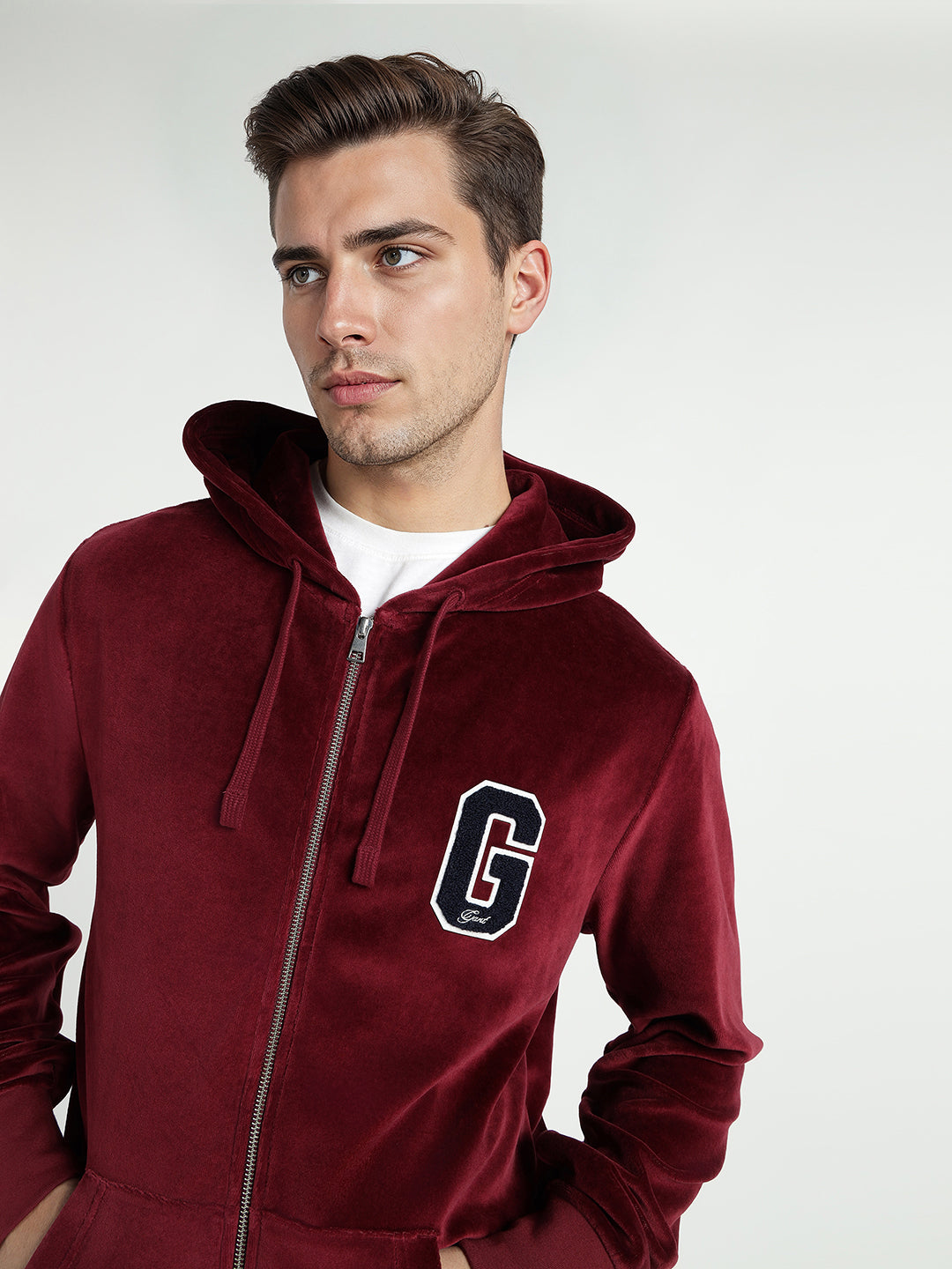 Gant Men Red Printed Hooded Sweatshirt