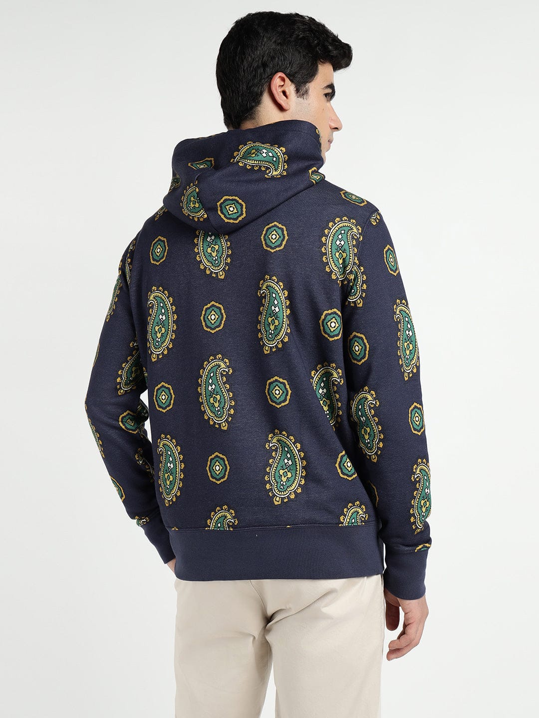 Gant Men Blue Printed Hooded Sweatshirt