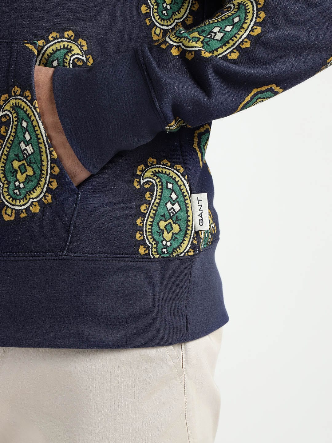 Gant Men Blue Printed Hooded Sweatshirt