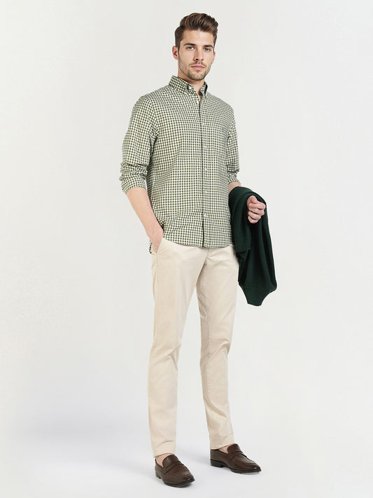 Gant Men Green Checks Collar Shirt
