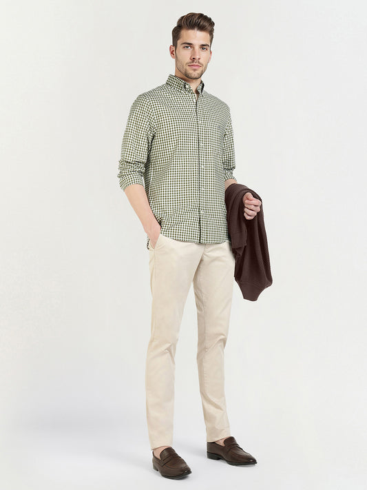 Gant Men Green Checks Collar Shirt