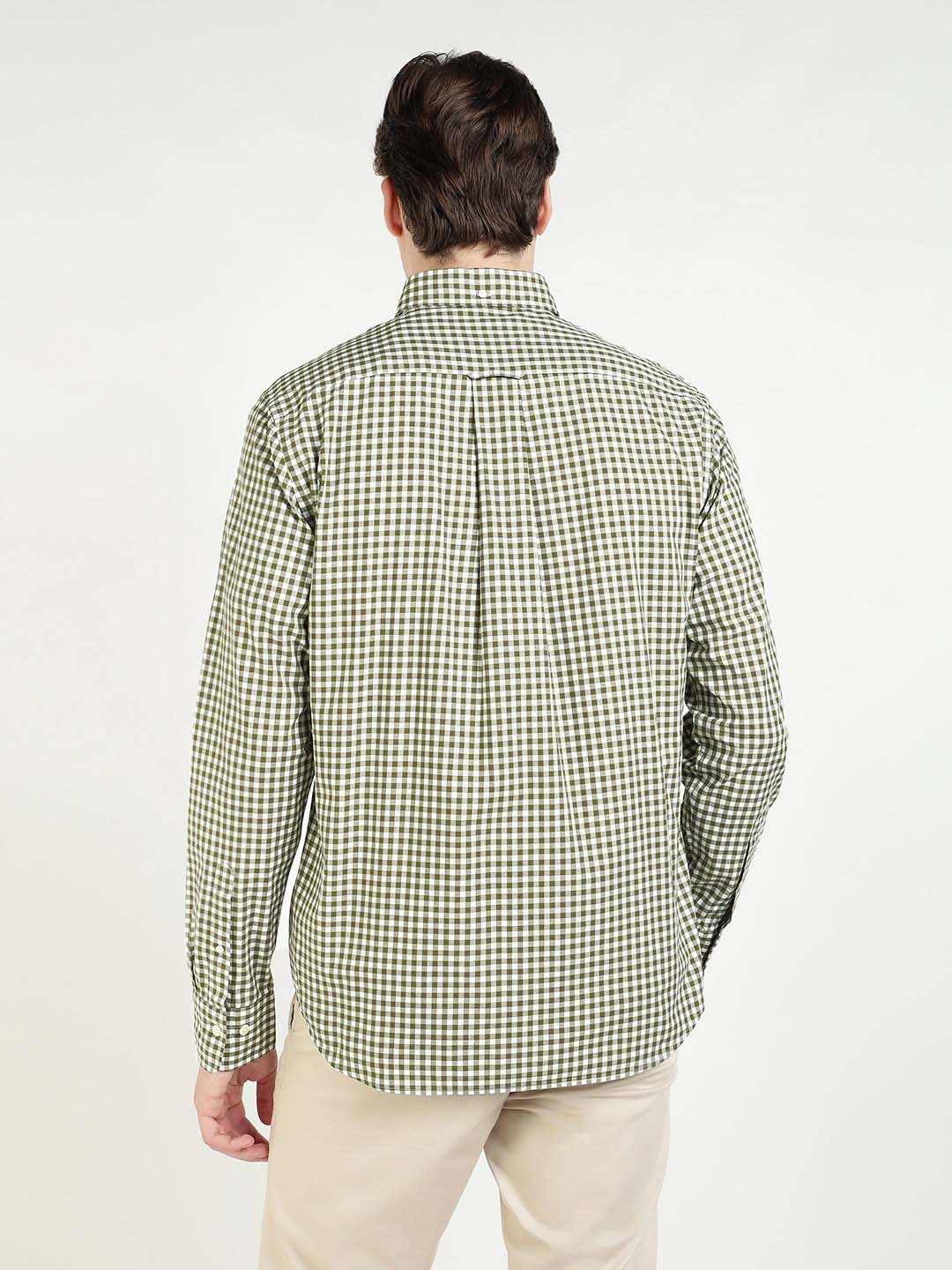 Gant Men Green Checks Collar Shirt