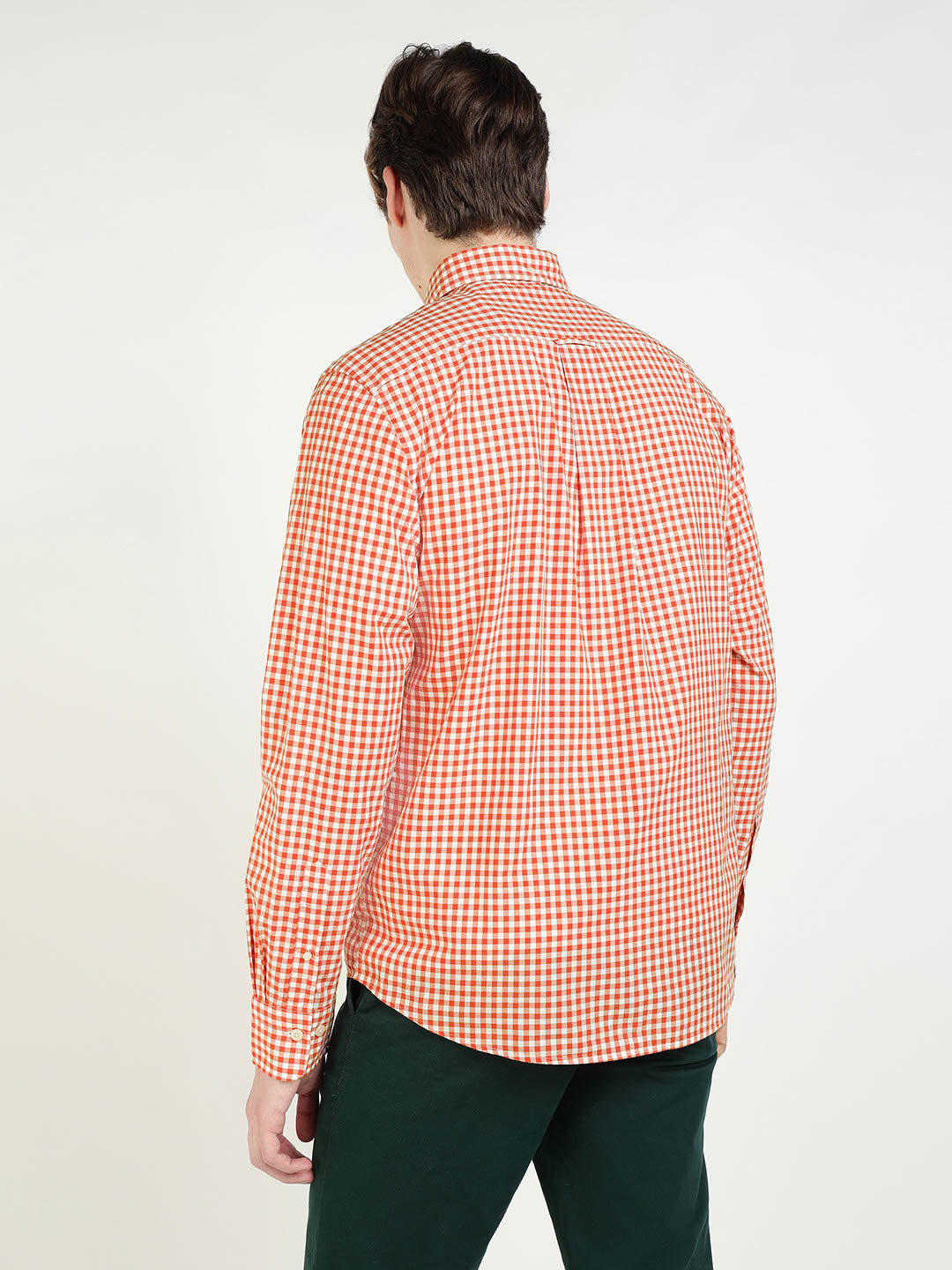 Gant Men Orange Checks Collar Shirt