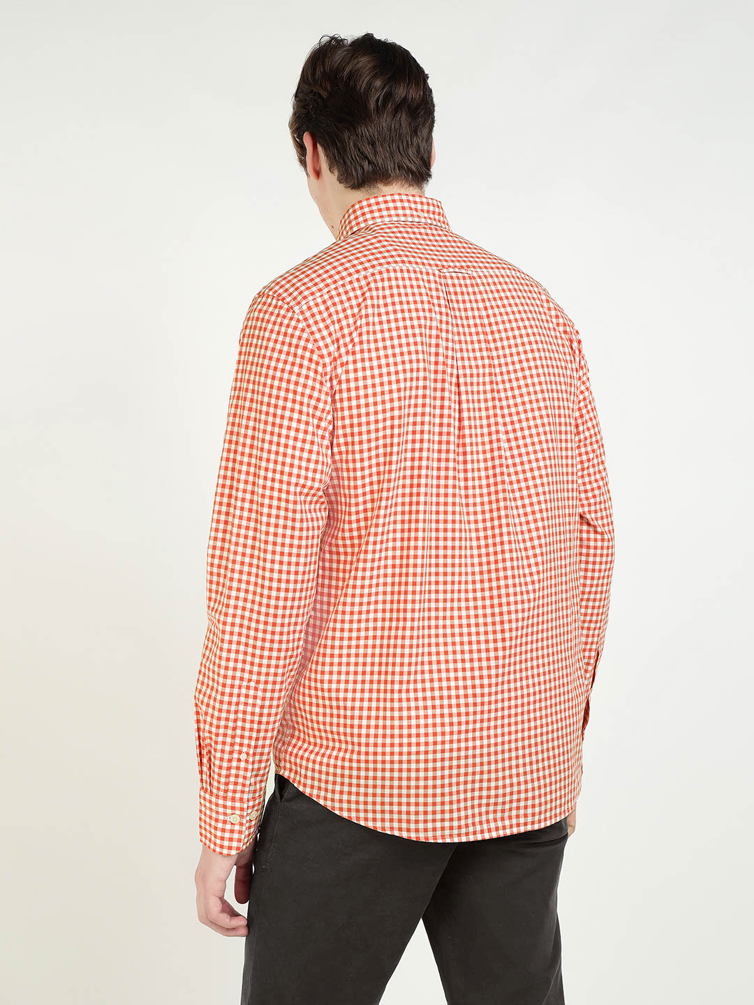 Gant Men Orange Checks Collar Shirt