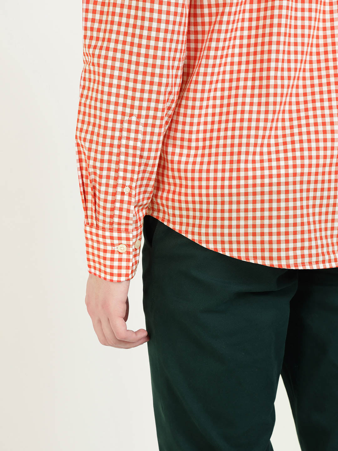 Gant Men Orange Checks Collar Shirt