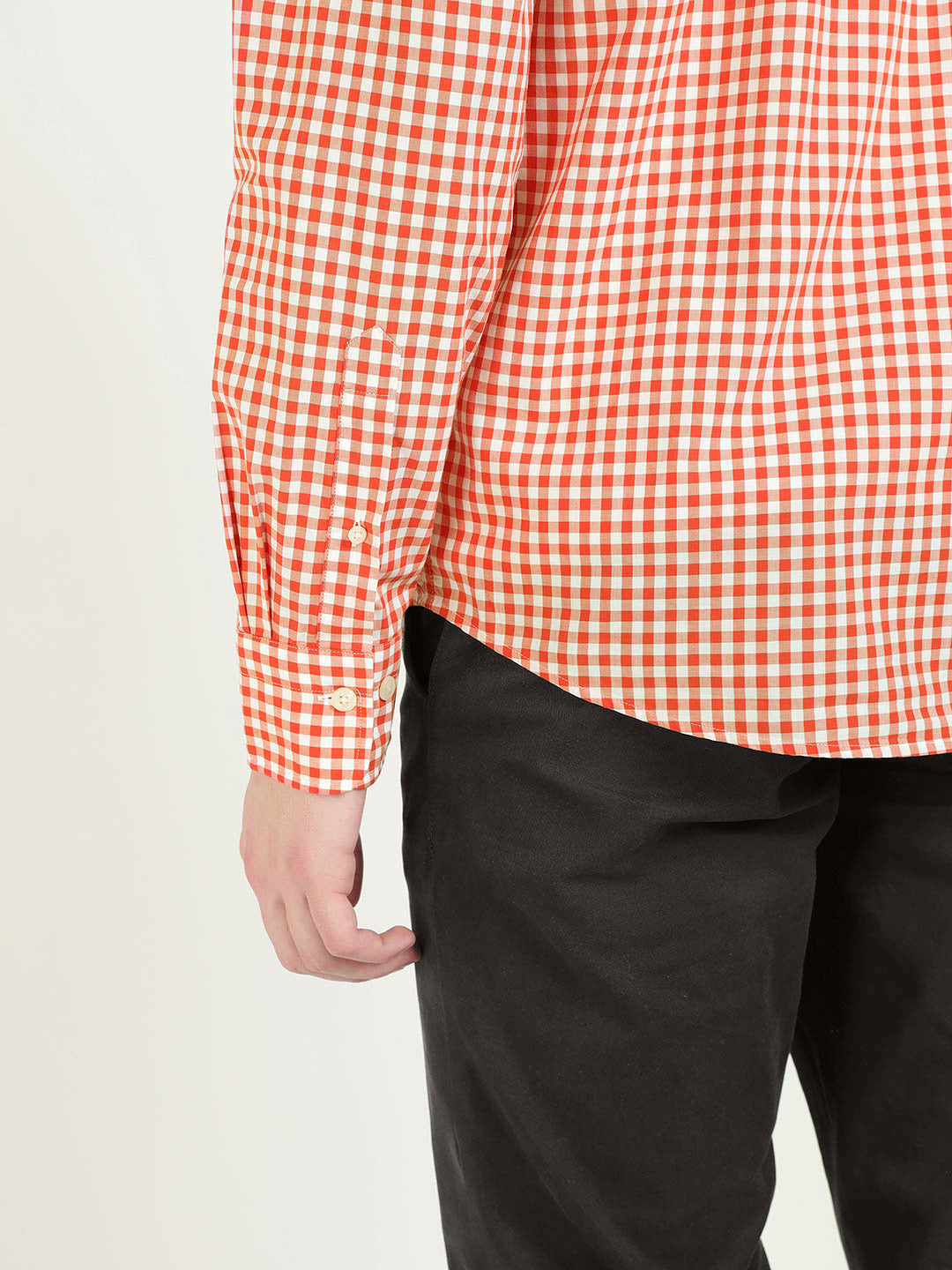 Gant Men Orange Checks Collar Shirt