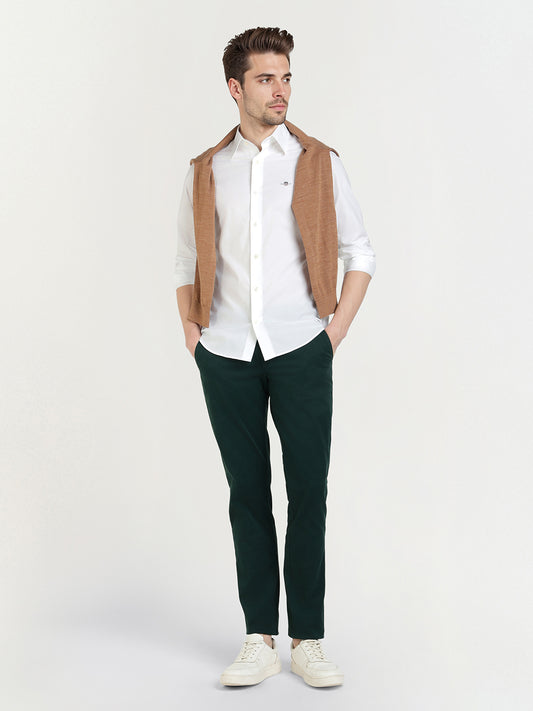 Gant Men White Solid Collar Shirt