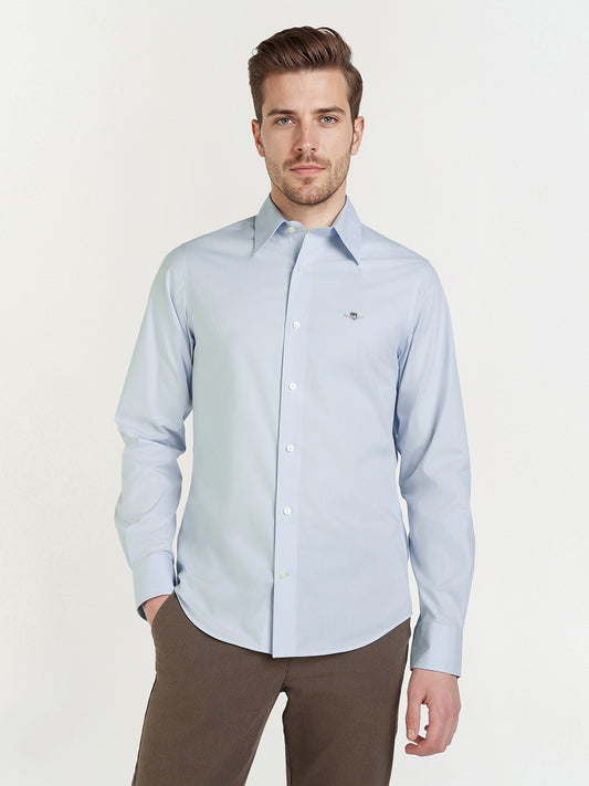 Gant Men Blue Solid Collar Shirt