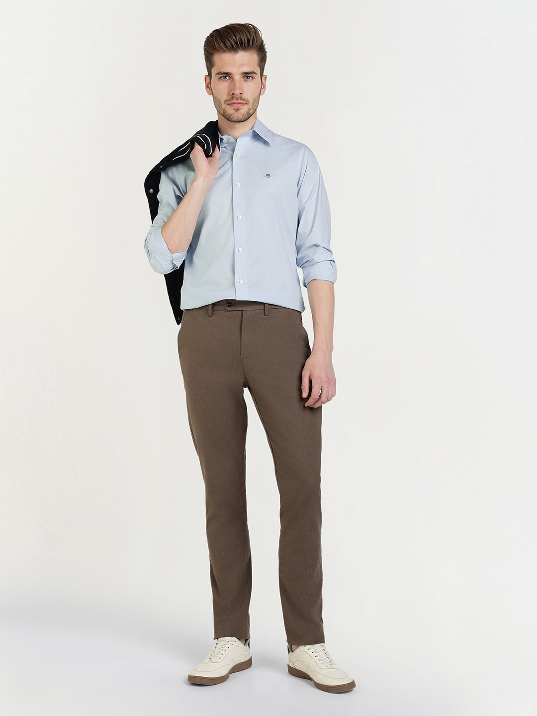 Gant Men Blue Solid Collar Shirt