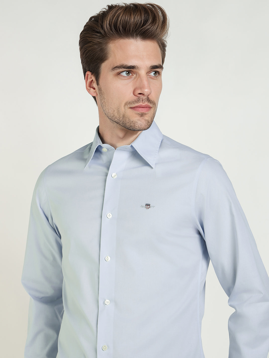 Gant Men Blue Solid Collar Shirt