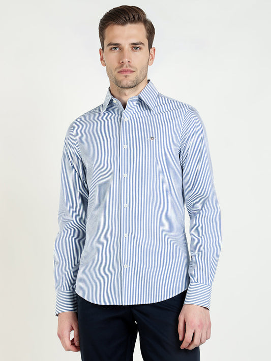 Gant Men Slim Blue Striped Poplin Shirt