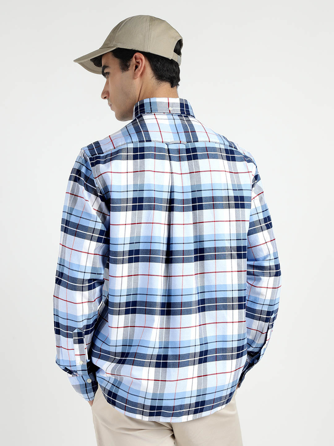 Gant Men Blue Checks Collar Shirt