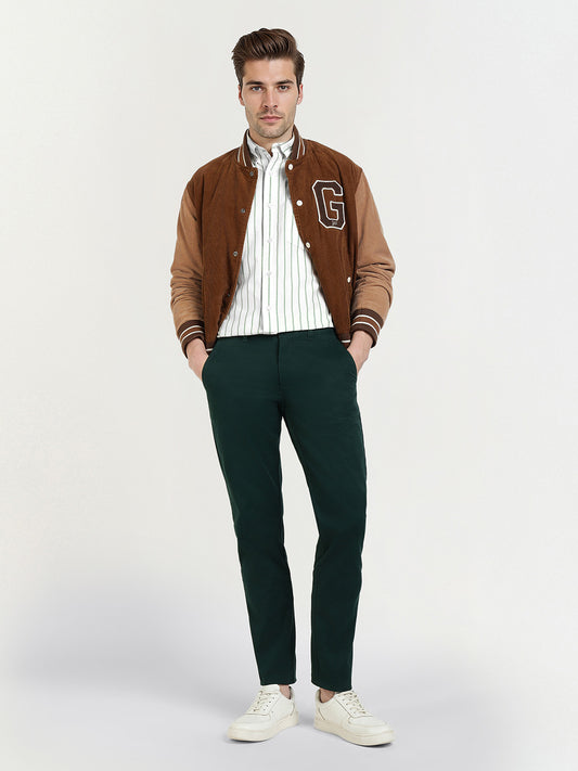 Gant Men Green Striped Collar Shirt