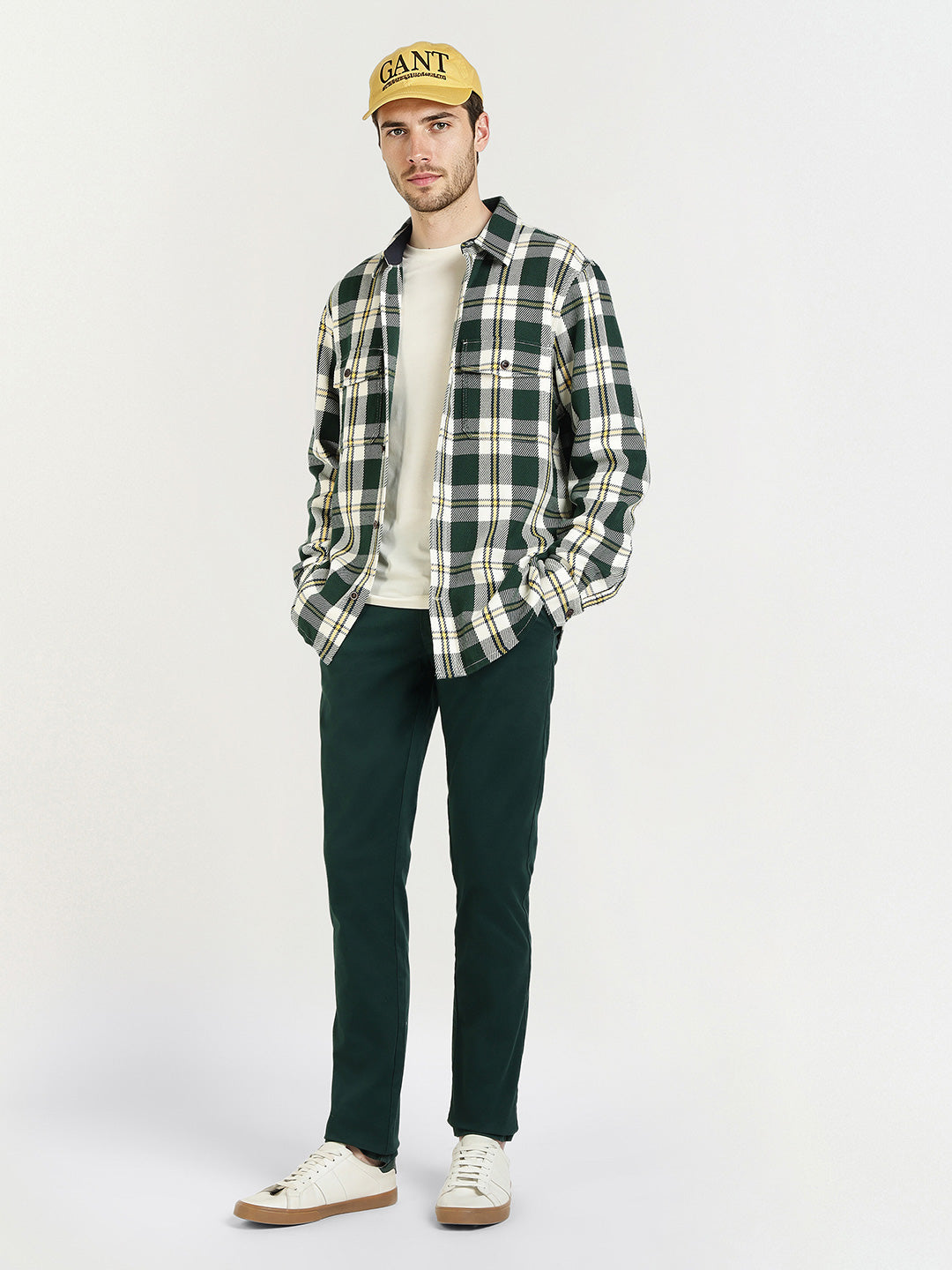 Gant Men Green Checks Collar Shirt