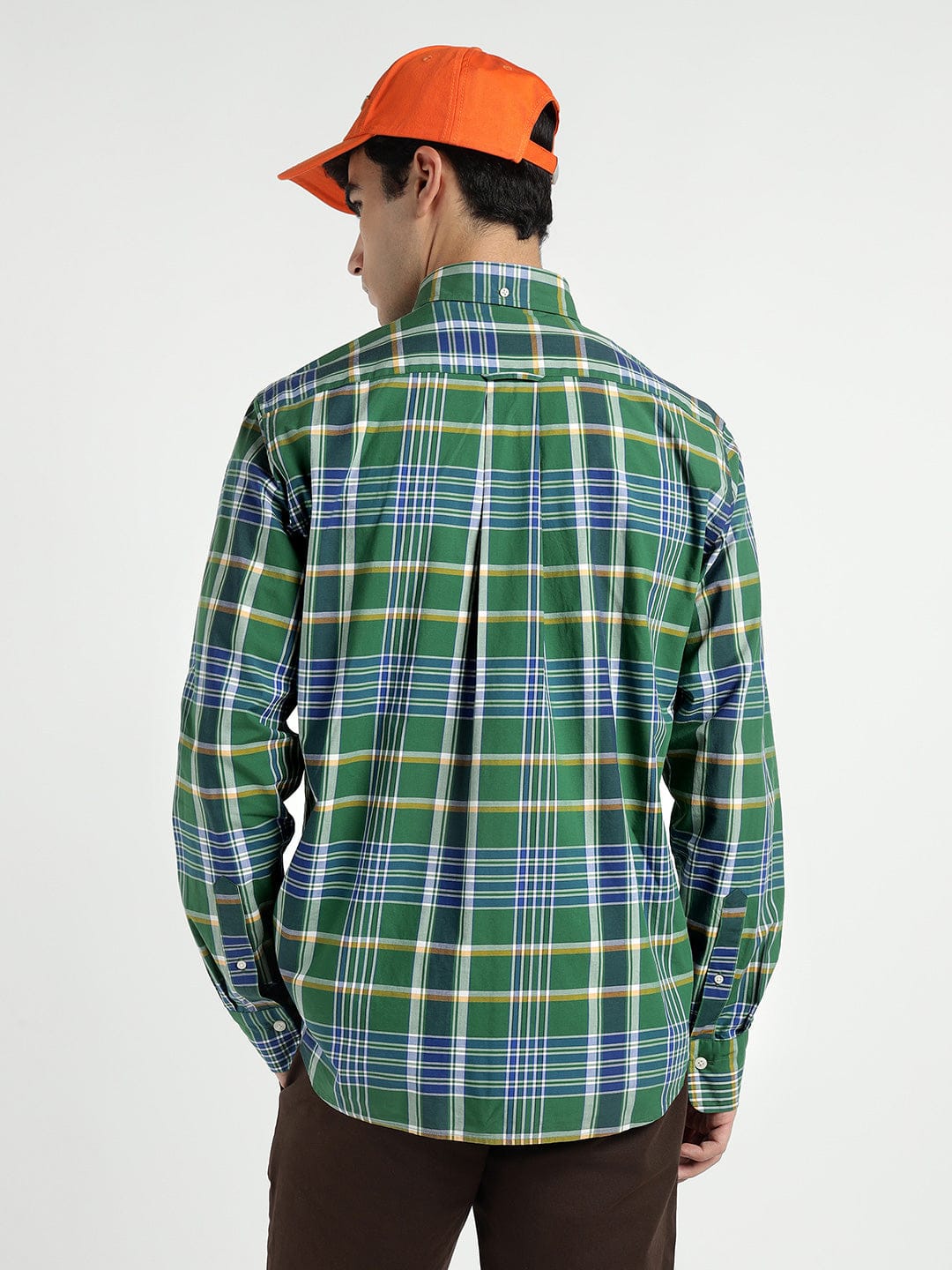 Gant Men Green Checks Collar Shirt
