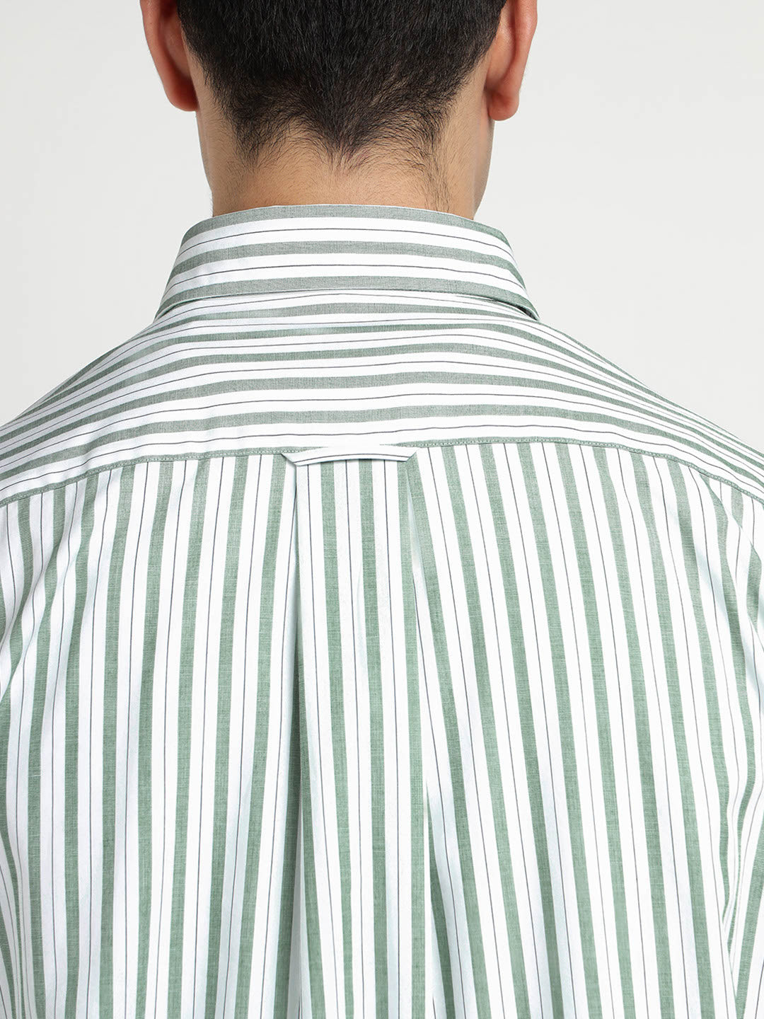 Gant Men Green Striped Collar Shirt