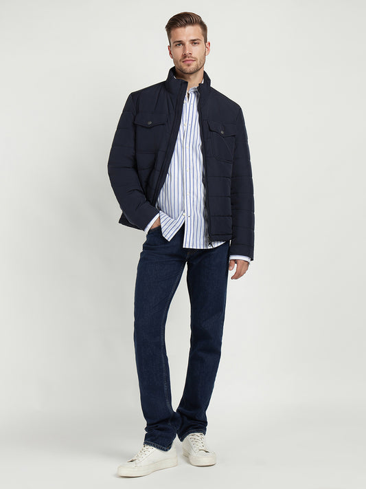 Gant Men Blue Striped Collar Shirt