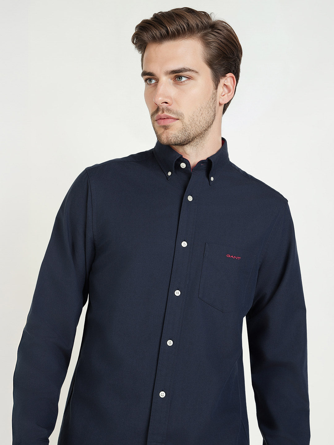 Gant Men Blue Solid Collar Shirt