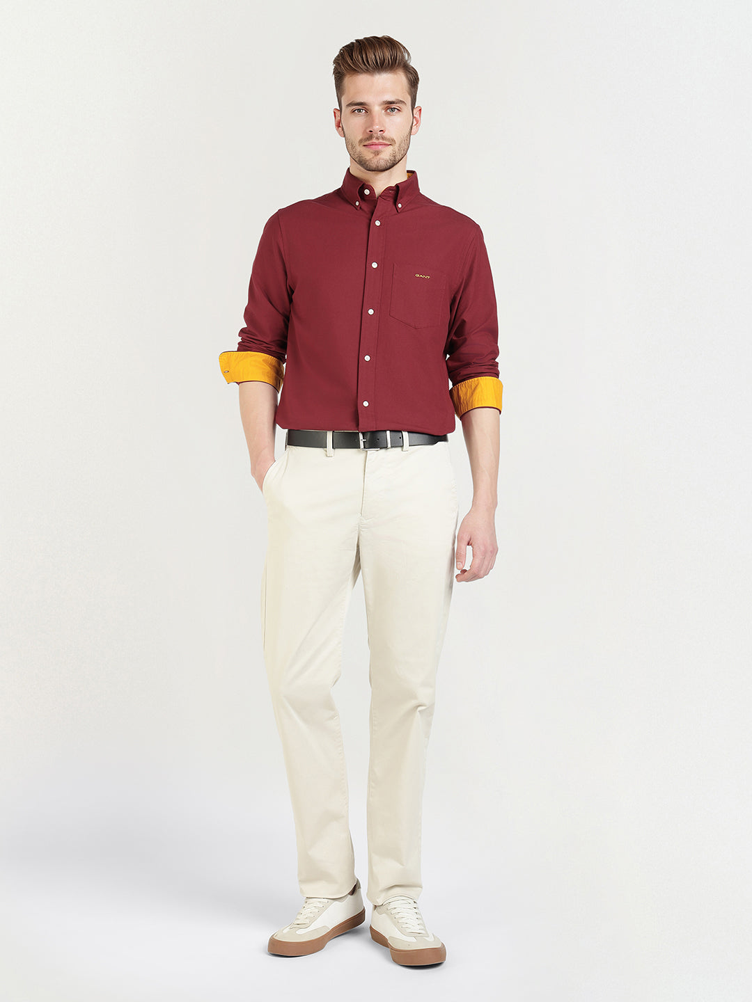 Gant Men Red Solid Collar Shirt