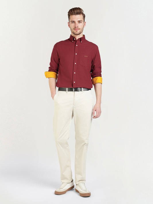 Gant Men Red Solid Collar Shirt