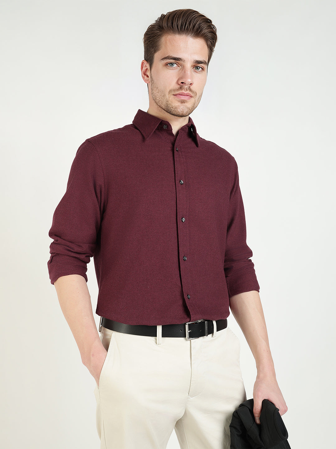 Gant Men Red Solid Collar Shirt