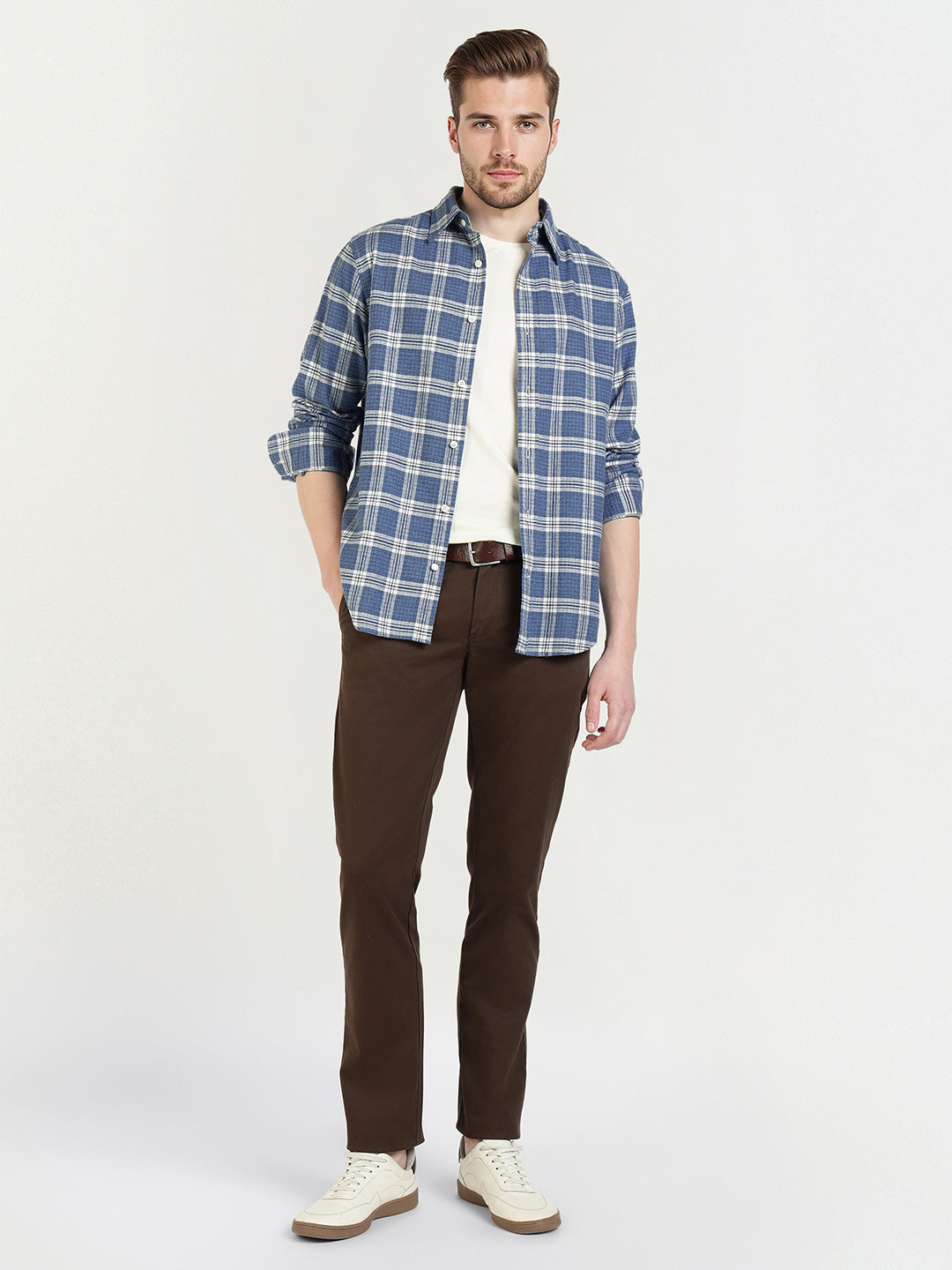 Gant Men Blue Checks Collar Shirt