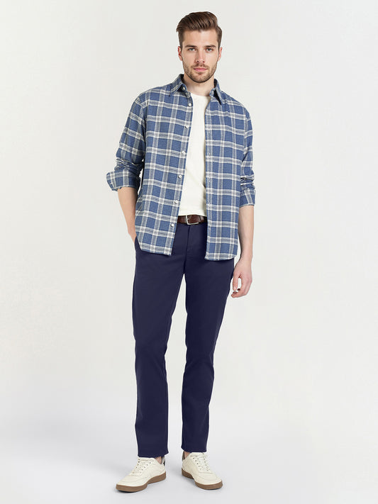 Gant Men Blue Checks Collar Shirt