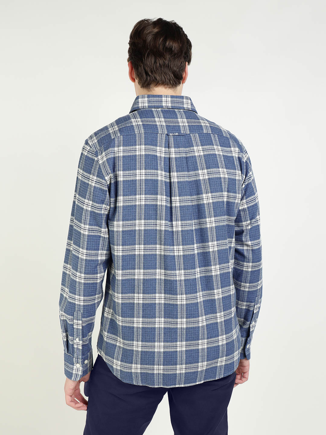 Gant Men Blue Checks Collar Shirt