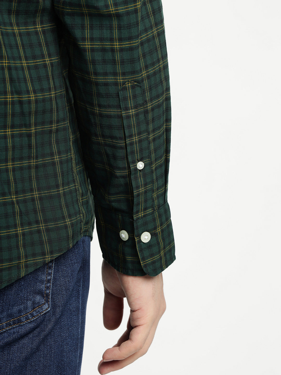 Gant Men Green Checks Collar Shirt