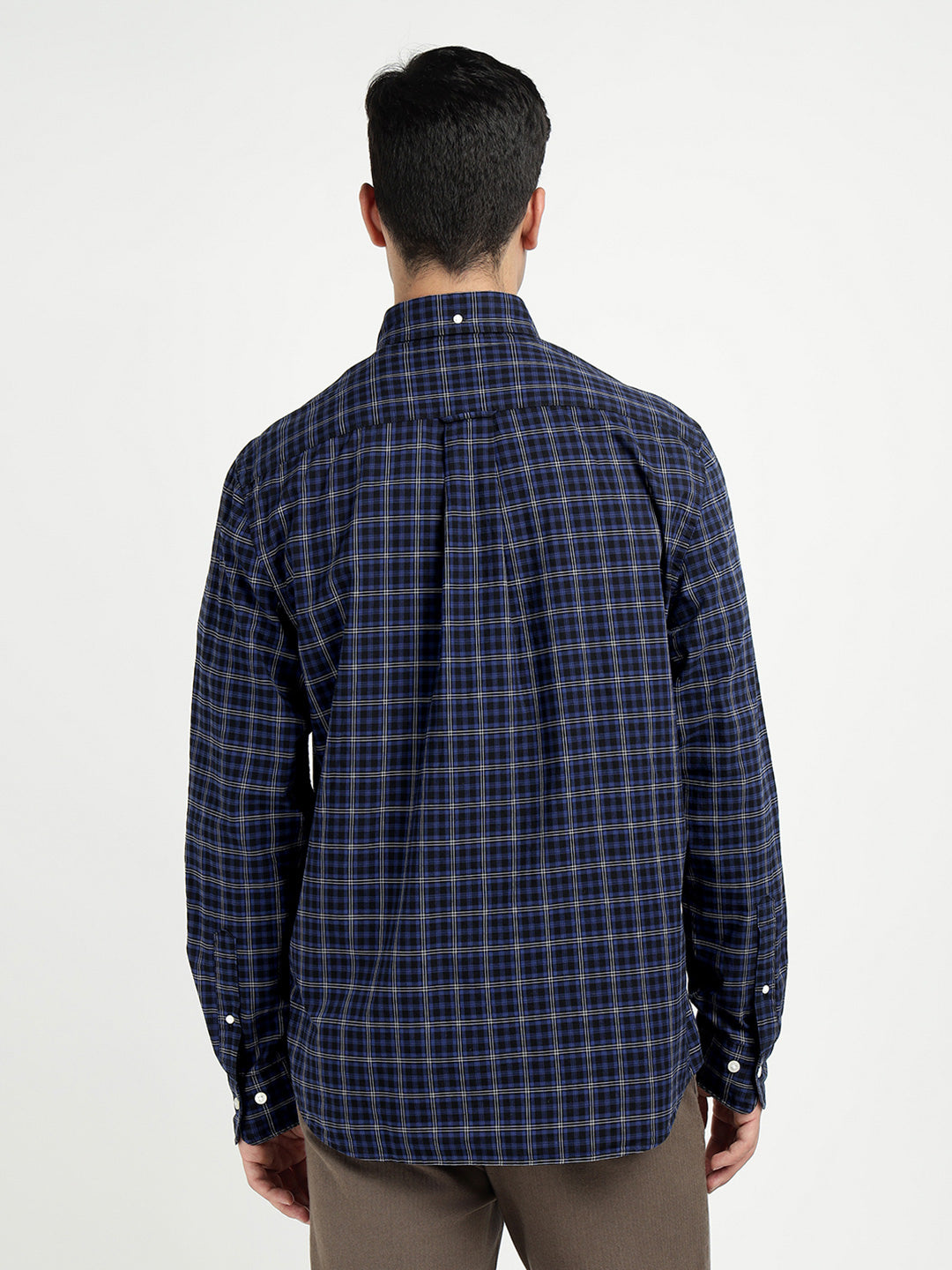 Gant Men Blue Checks Collar Shirt