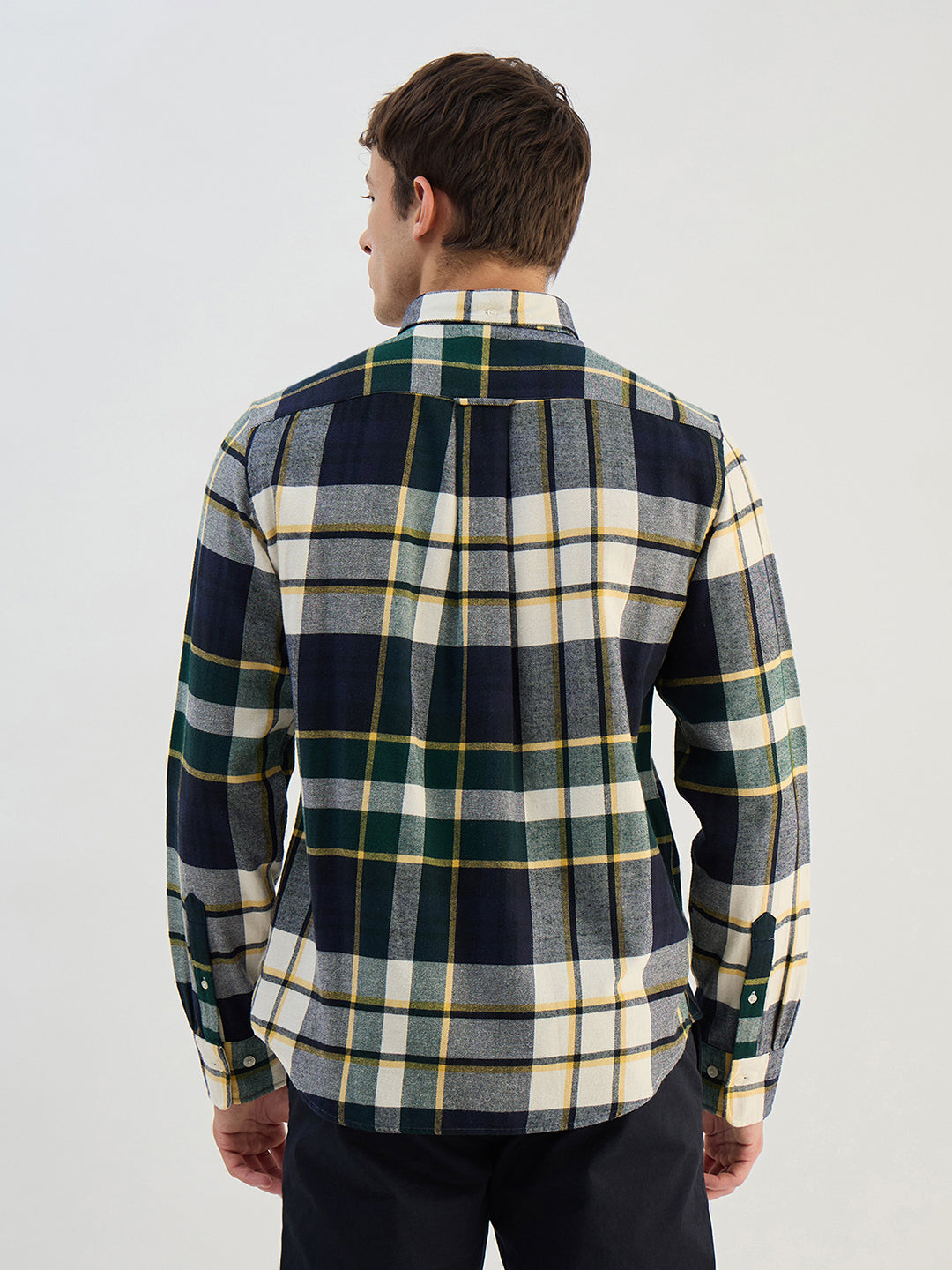 Gant Men Green Check Collared  Regular Fit Shirt