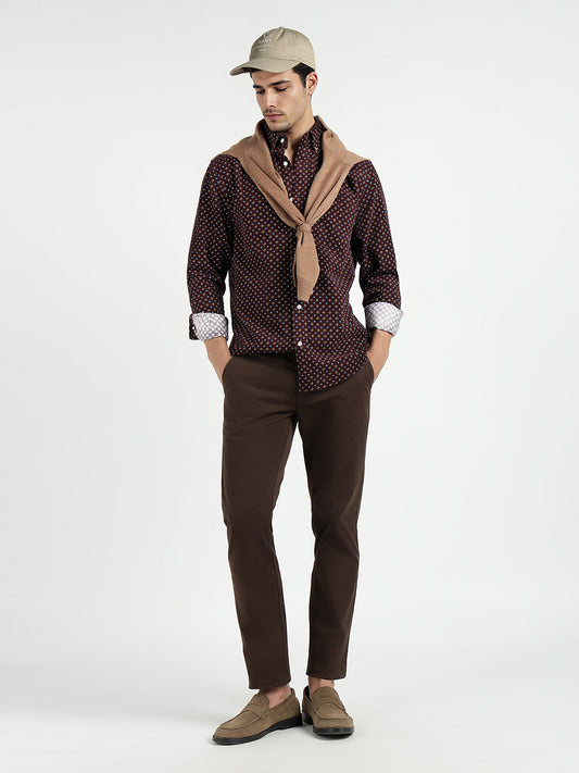 Gant Men Red Printed Collar Shirt