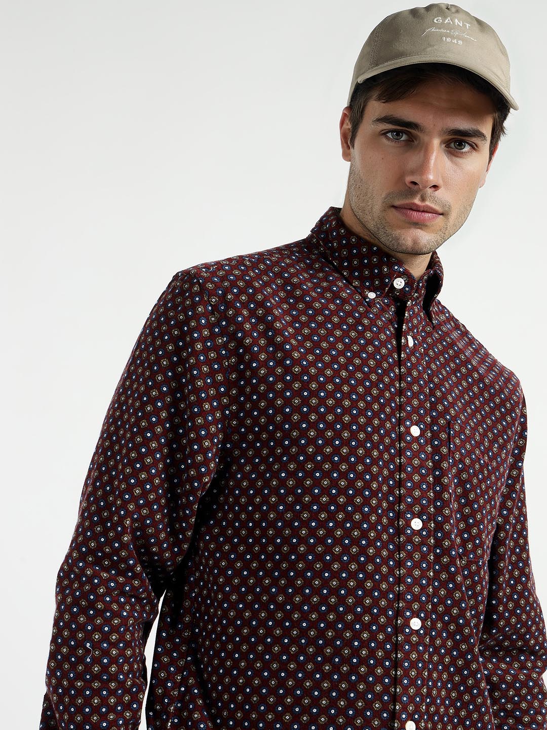 Gant Men Red Printed Collar Shirt