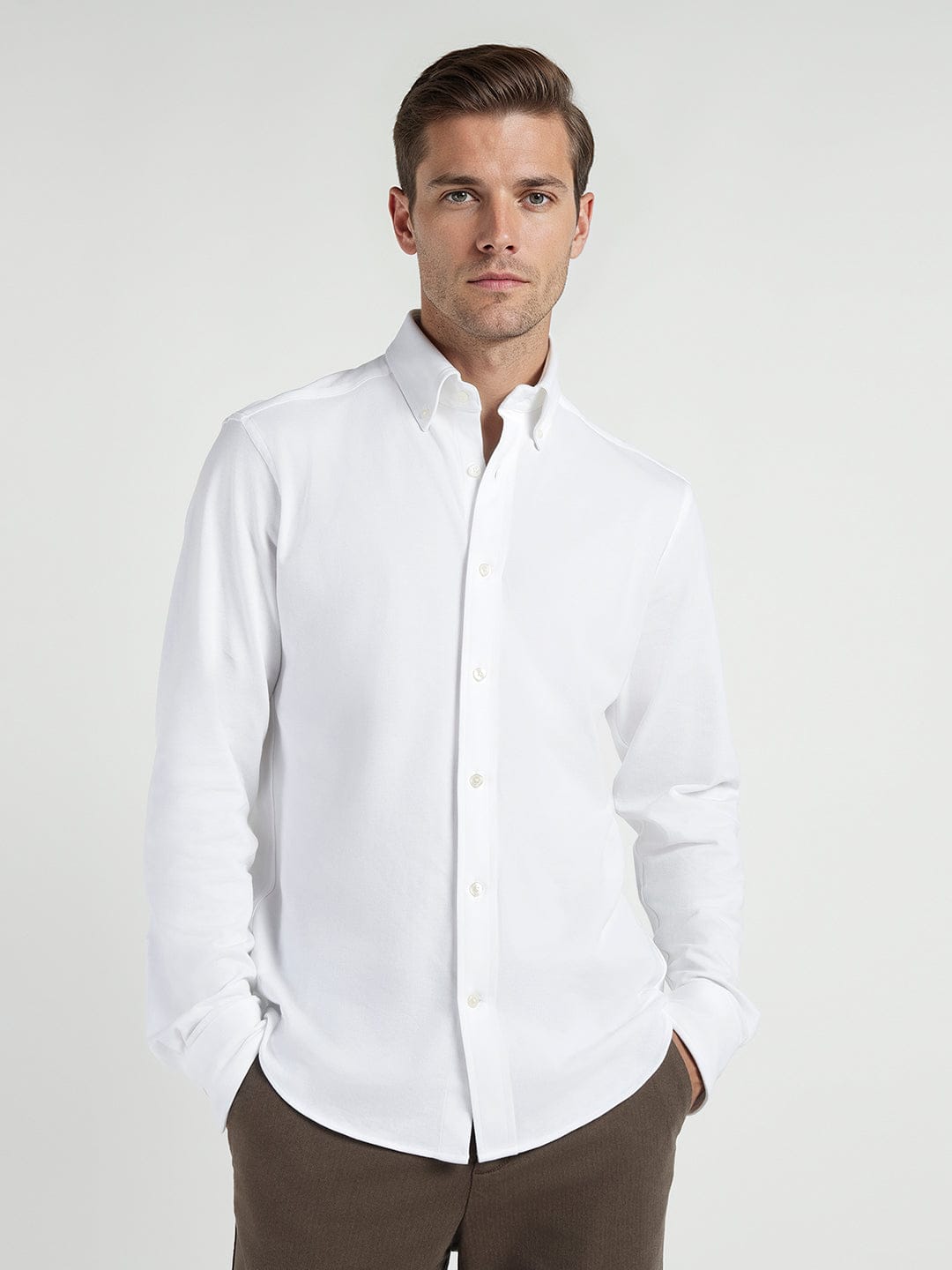 Gant Men White Solid Collar Shirt