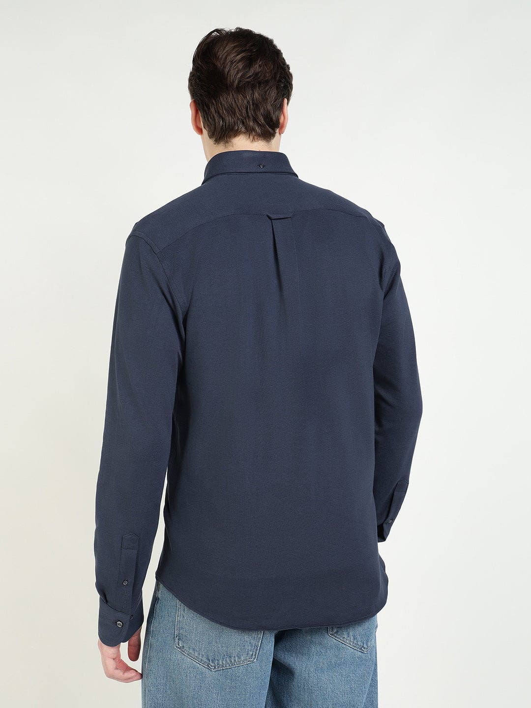 Gant Men Blue Solid Collar Shirt