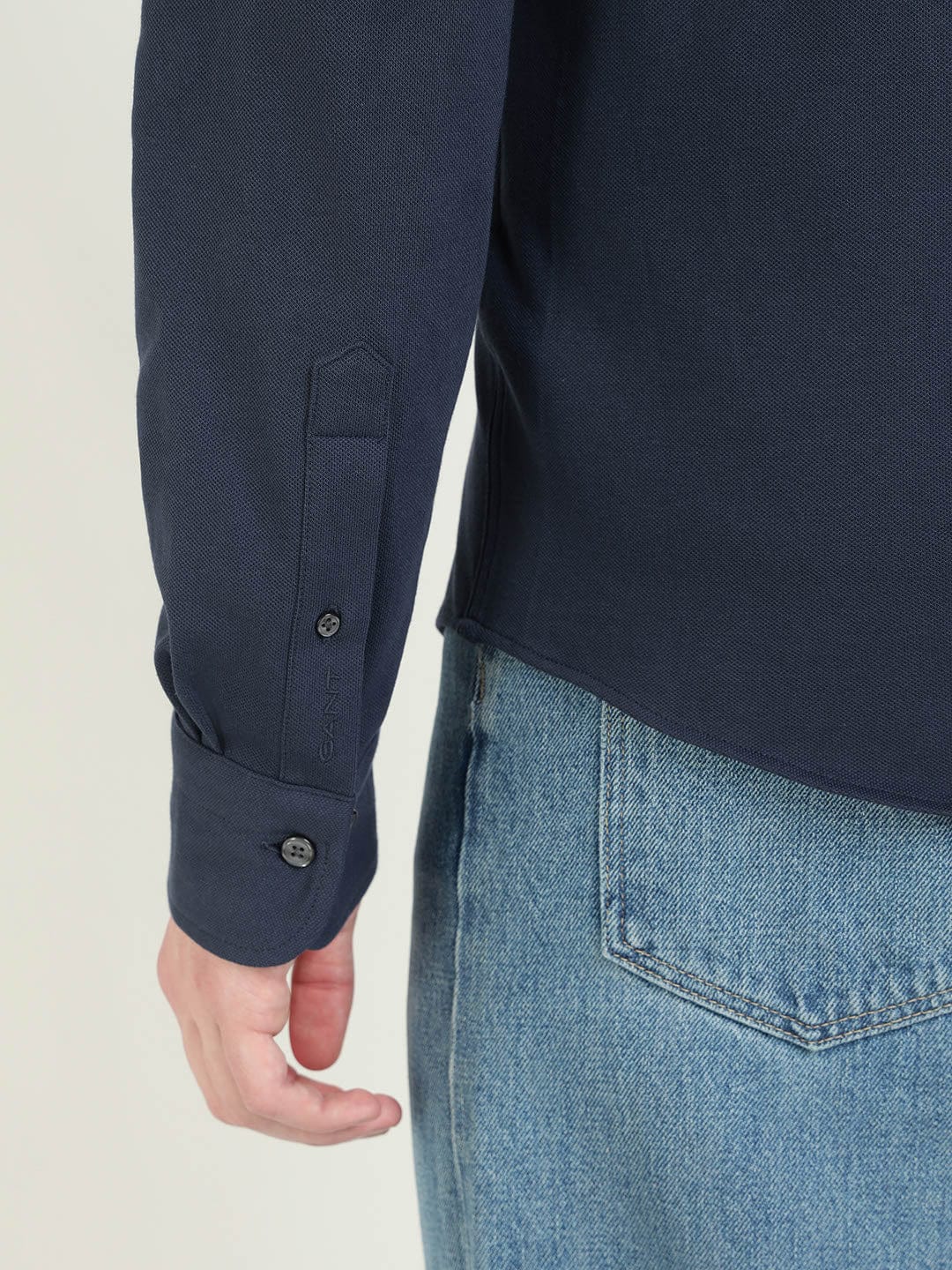 Gant Men Blue Solid Collar Shirt