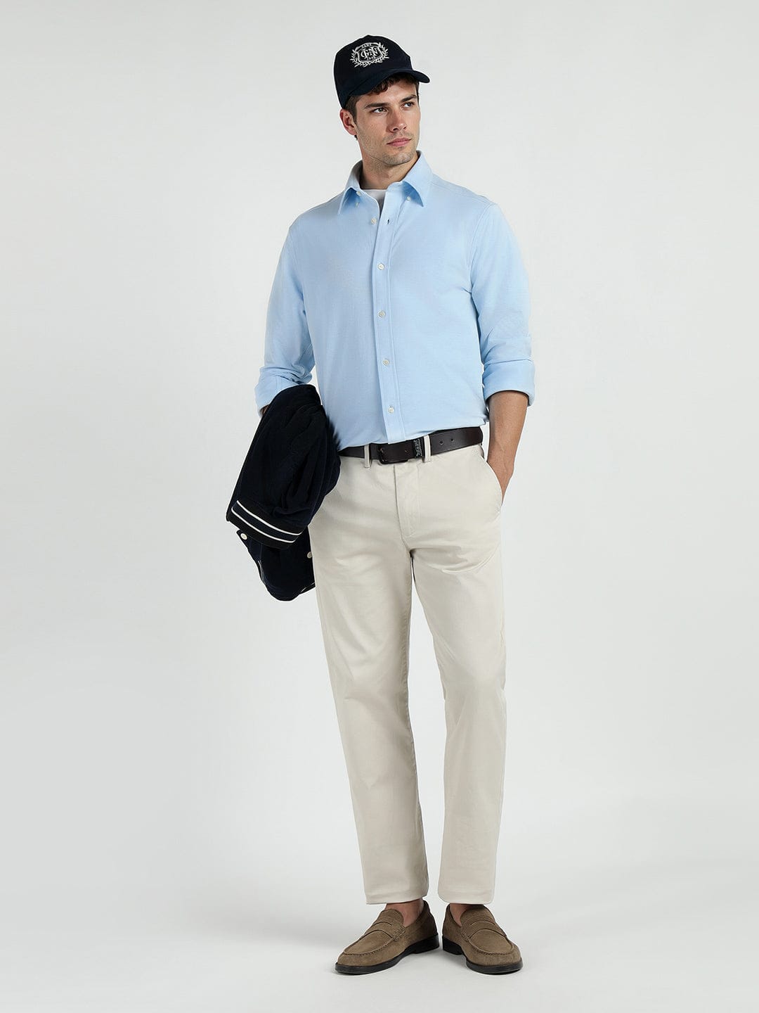 Gant Men Blue Solid Collar Shirt