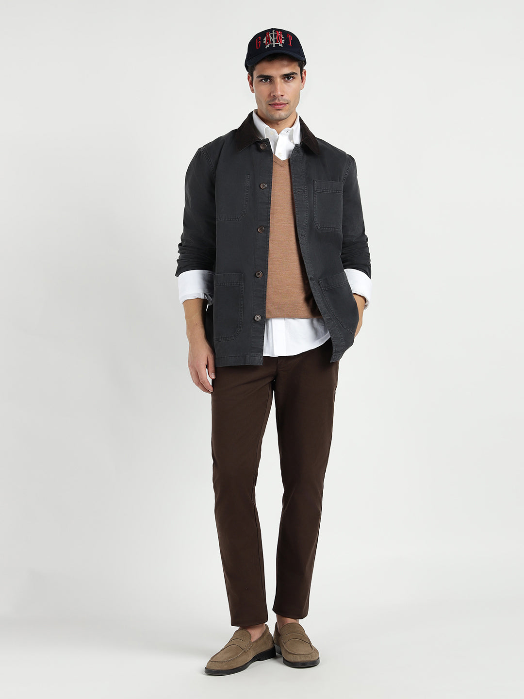 Gant Men Black Solid Collar Shirt