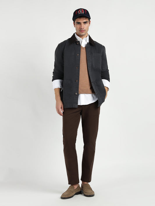 Gant Men Black Solid Collar Shirt