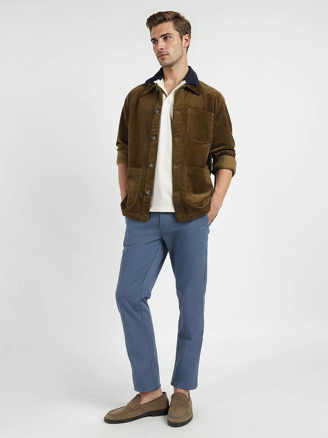 Gant Men Blue Solid Collar Shirt