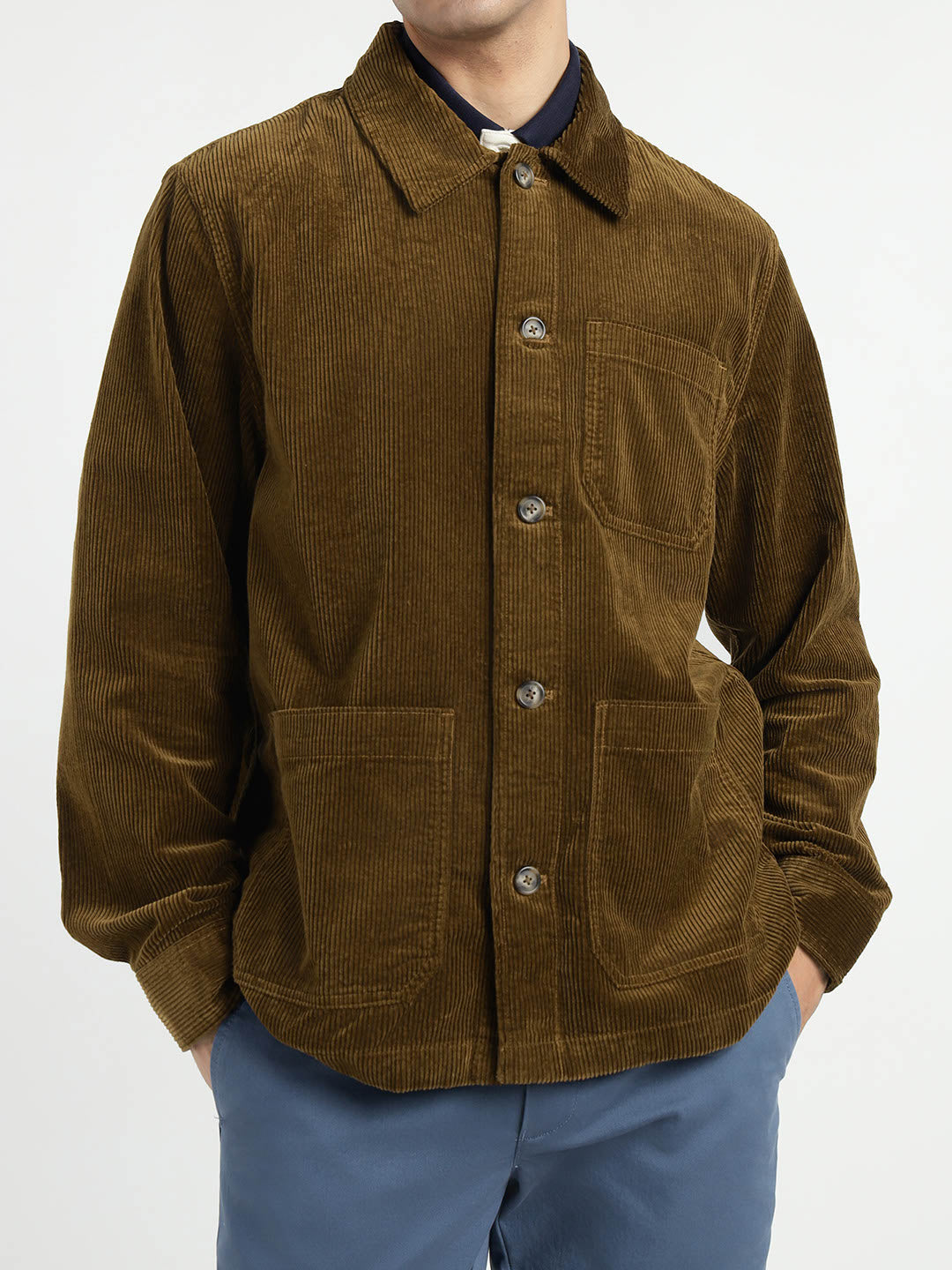 Gant Men Blue Solid Collar Shirt