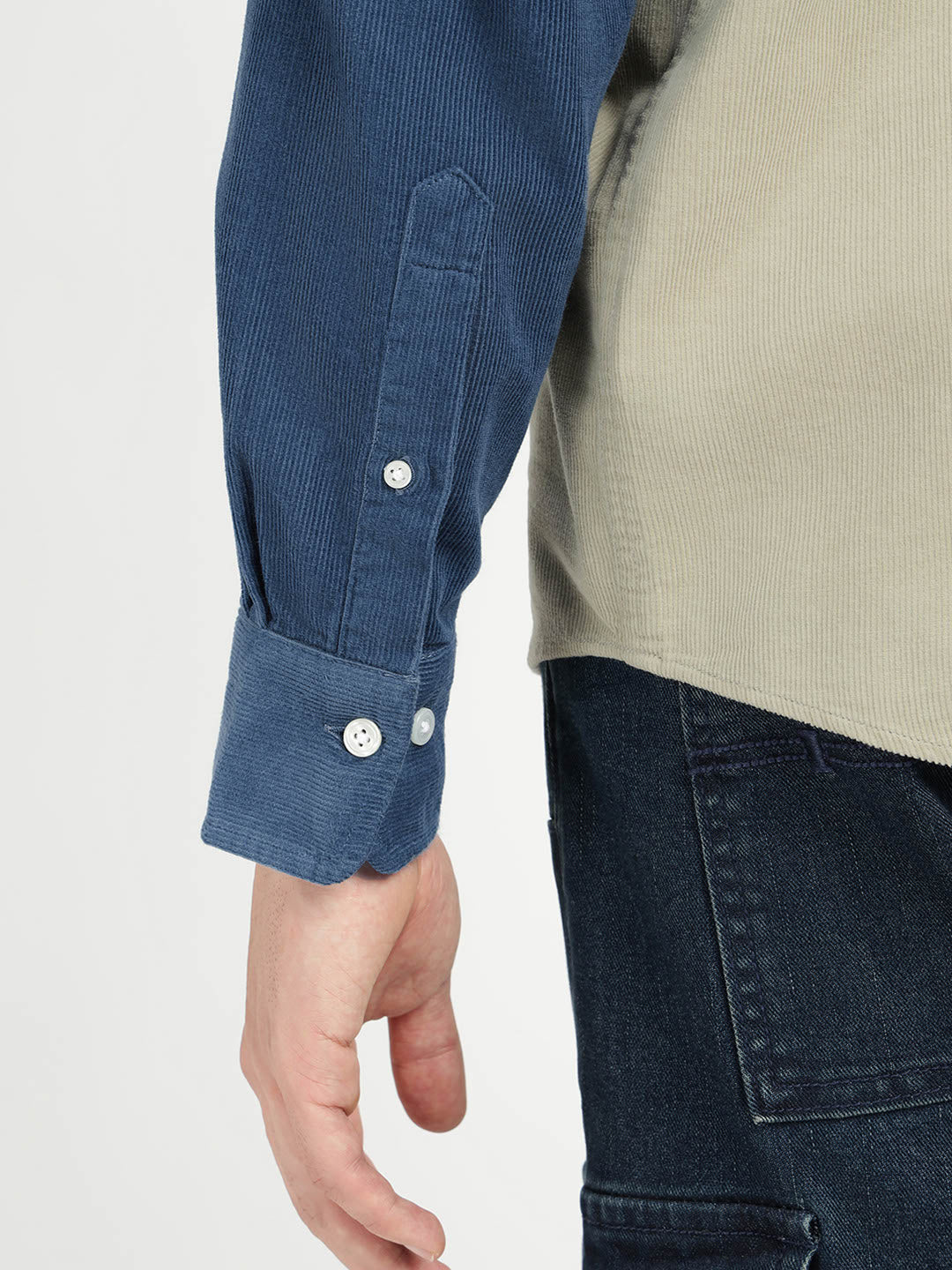 Gant Men Blue Coloublocked Collar Shirt