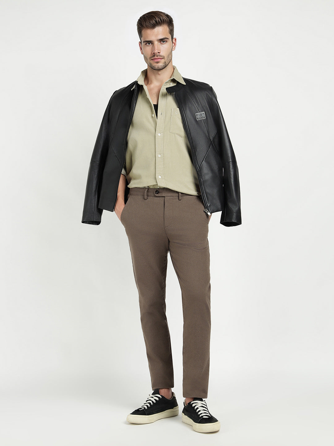 Gant Men Beige Solid Collar Shirt