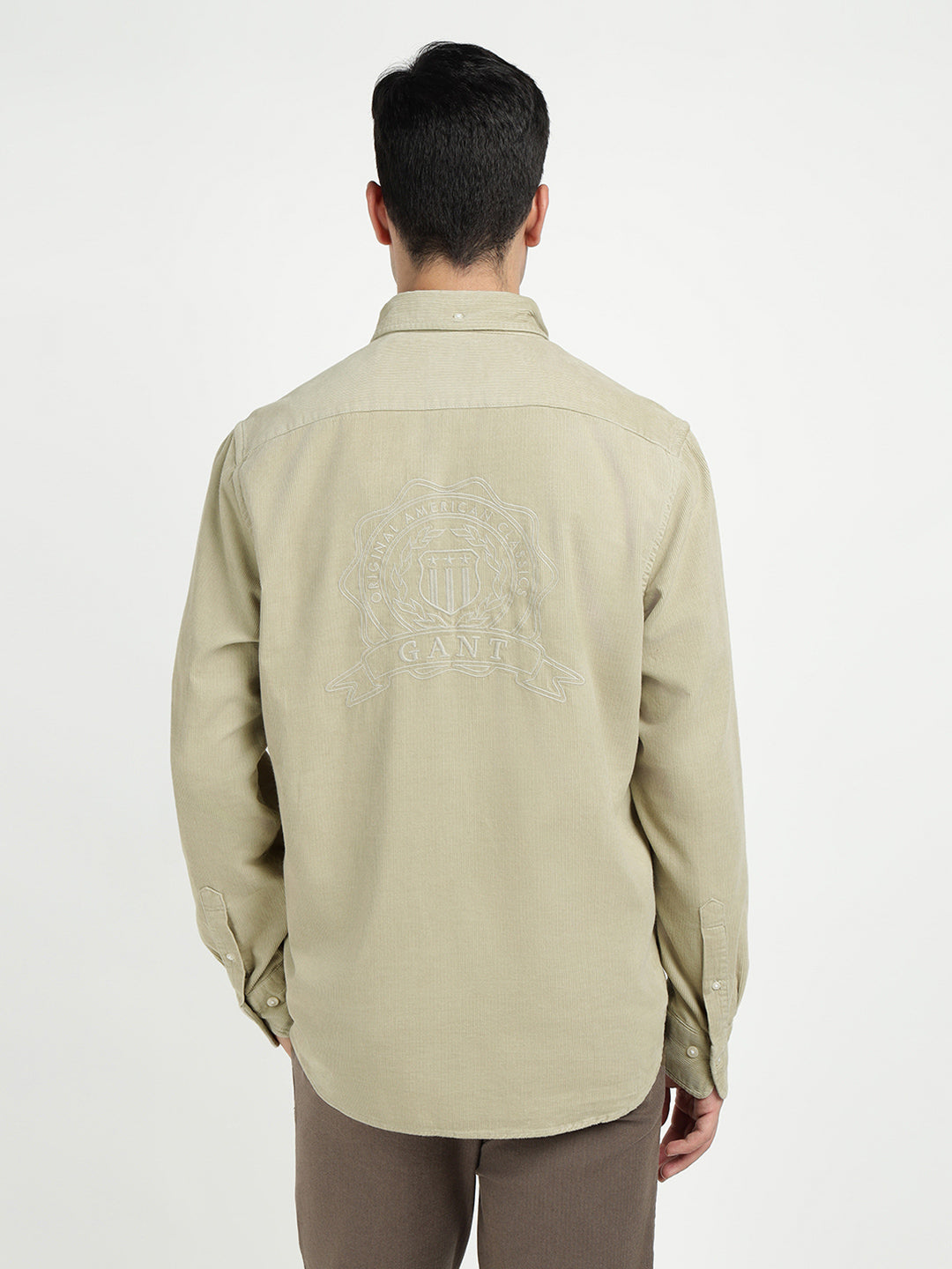 Gant Men Beige Solid Collar Shirt