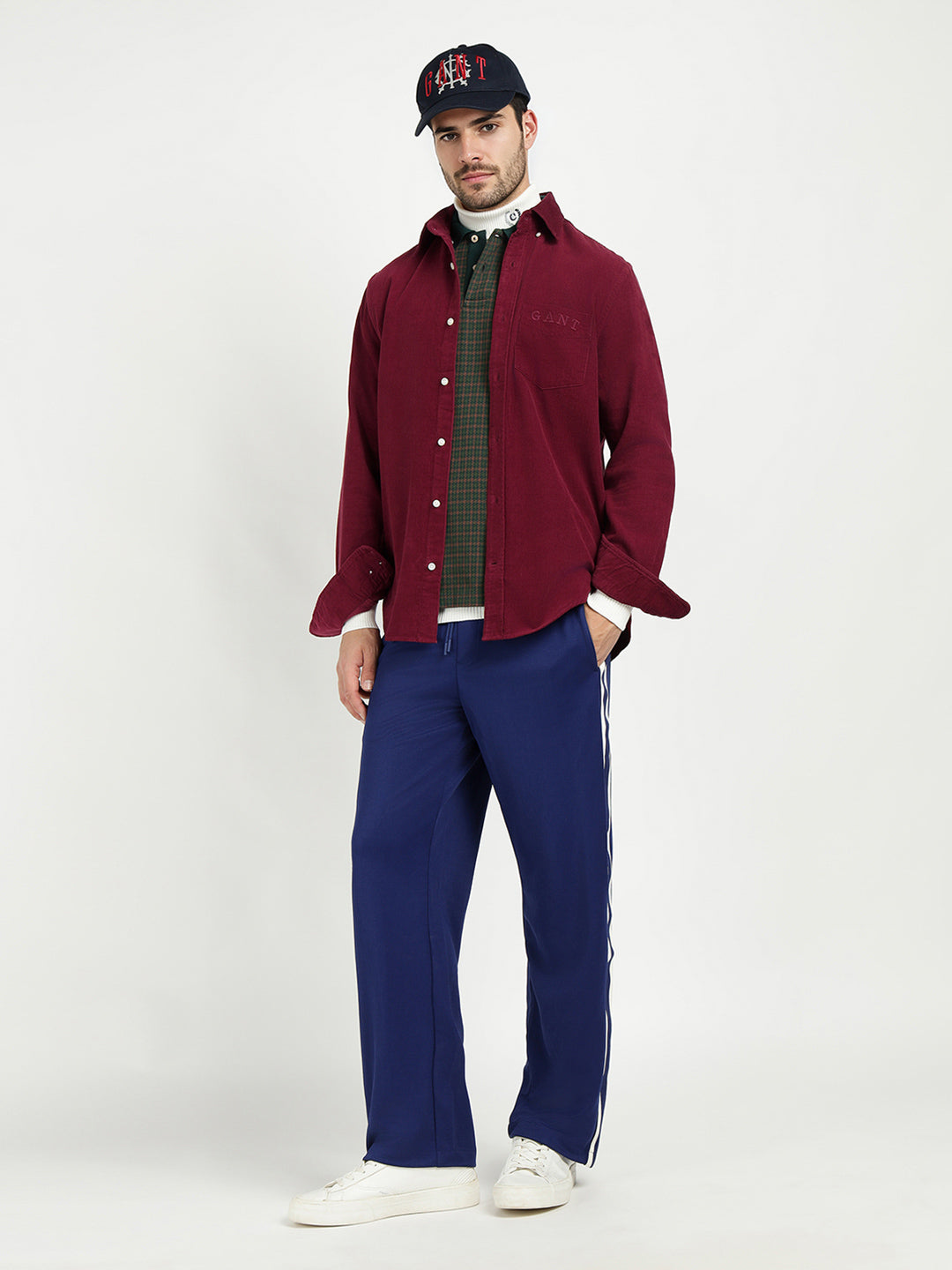 Gant Men Red Solid Collar Shirt