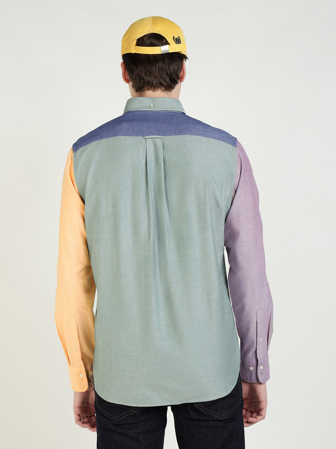 Gant Men Blue Coloublocked Collar Shirt