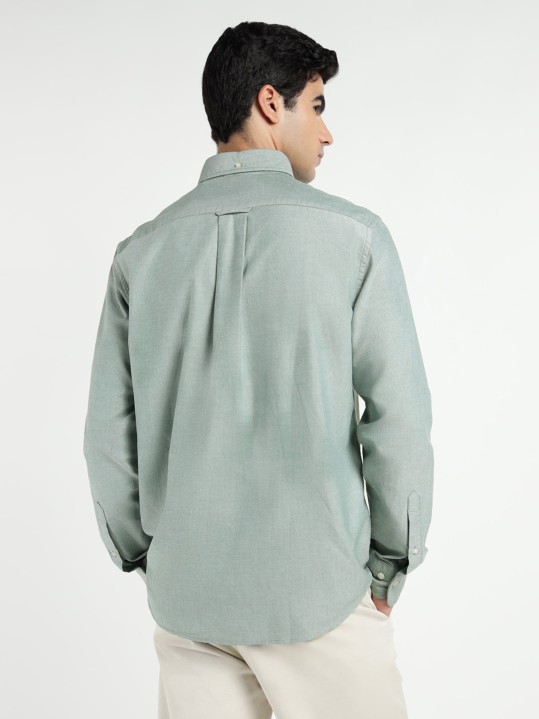 Gant Men Green Solid Collar Shirt